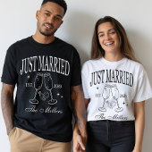 新郎新婦カスタム向け新婚シャツのハネムーン Tシャツ