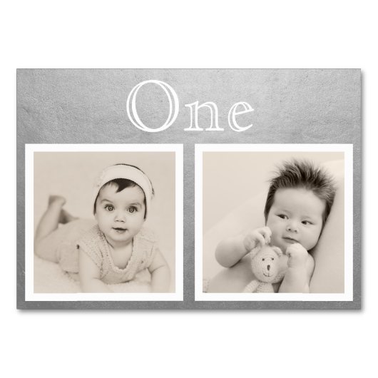 新郎新婦カスタム年齢シルバーテーブル番号 テーブルナンバー (正面)