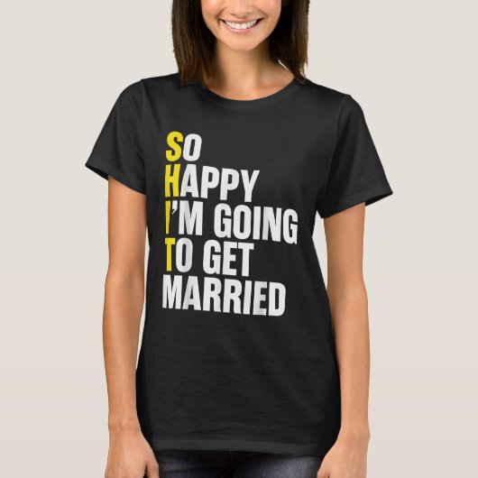 新郎新婦カップルおもしろい婚約結婚ズM Tシャツ (正面)
