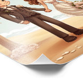 新郎新婦カップルたった今結婚しました式 フォトプリント (角)