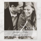 新郎新婦カップルの写真結婚ズ ワインラベル