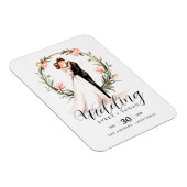 新郎新婦カップルの水結婚色 マグネット (右側)