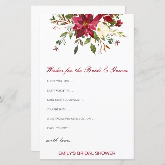 新郎新婦カードの編集可能なウィッシュ (正面/裏面)