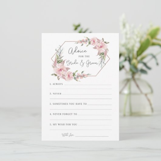 新郎新婦カード用フローラ幾何学的アドバイス エンクロージャーカード (スタンド正面)