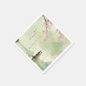新郎新婦グリーンテーマ結婚ズ スタンダードカクテルナプキン (角)