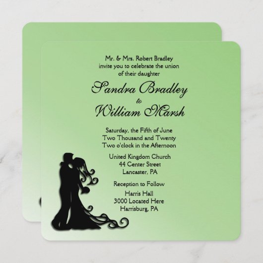 新郎新婦グリーン結婚ズ 招待状 (正面/裏面)