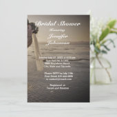 新郎新婦グレーサンセットビーチブライダルシャワー 招待状 (スタンド正面)