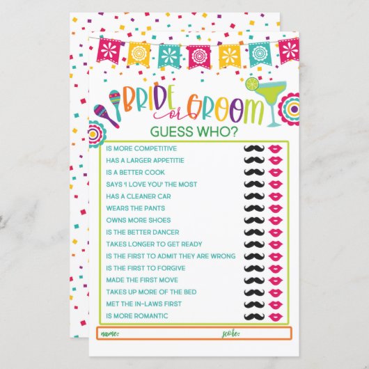 新郎新婦ゲーム – Fiesta WH (正面/裏面)