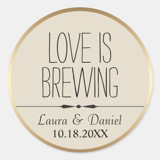 新郎新婦コーヒパーソナライズされたーラベル ラウンドシール (正面)