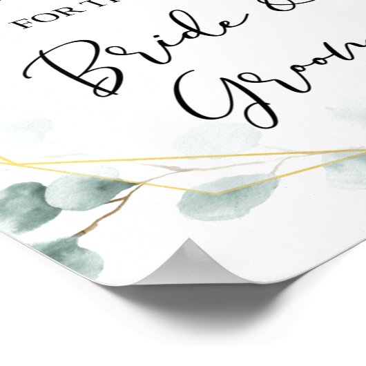 新郎新婦サインのためのユーカリアドバイス ポスター (角)