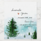 新郎新婦サンキューウィンターモーニングパーティー ワインラベル (シングルラベル)