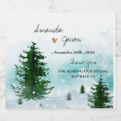 新郎新婦サンキューウィンター結婚モーニング スパークリングワインラベル (シングルラベル)