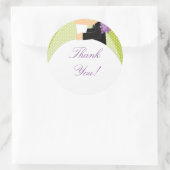 新郎新婦サンキューステッカー ラウンドシール (バッグ)