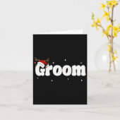 新郎新婦サンタカップルクリスマスアウトフィットクリスマスP カード (黄色い花)