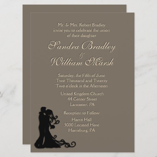 新郎新婦サンドストーン 招待状 (正面/裏面)