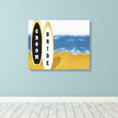 新郎新婦サーフボードキャンバスプリントアート キャンバスプリント (インサイチュ (ウッドフロア))