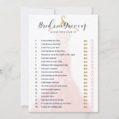 新郎新婦シックなピンク結婚のドレスシャワーゲーム 招待状 (正面)