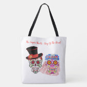 新郎新婦シュガースカル死ぬまで私たちパーティー トートバッグ (裏面)