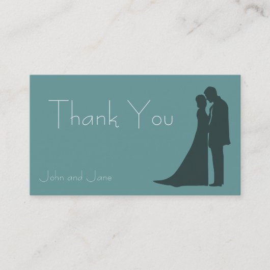 新郎新婦シルエットサンキュービジネスカード 名刺 (正面)