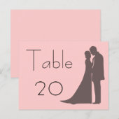 新郎新婦シルエットテーブル番号葉書 ポストカード (正面/裏面)