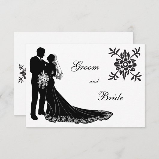 新郎新婦シルエット招待状 招待状 (正面/裏面)