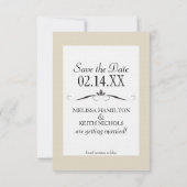 新郎新婦シルエット日付カードを保存 セーブザデート (裏面)