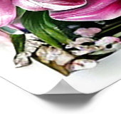 新郎新婦シルエット結婚の枠 ポスター (角)