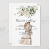 新郎新婦シルエット結婚ズ 招待状 (正面/裏面)