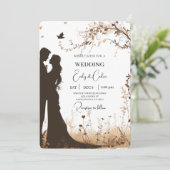 新郎新婦シルエット結婚式招待状 招待状 (スタンド正面)