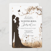 新郎新婦シルエット結婚式招待状 招待状 (正面/裏面)