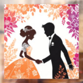 新郎新婦シルエット ウィンドウサイン (シート2)