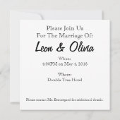 新郎新婦シルエット・オン・ブルー 招待状 (裏面)