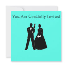 新郎新婦シルエット・オン・ブルー