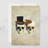 新郎新婦スカルゴシック素朴ズ結婚オレンジ 招待状 (裏面)