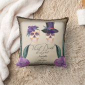 新郎新婦スカルハロウィンテーマ結婚ズPap クッション (ブランケット)