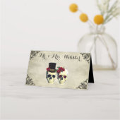 新郎新婦スカル素朴ゴシック結婚ズ プレイスカード (正面)