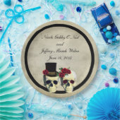 新郎新婦スカル結婚ズ ペーパープレート (パーティー)