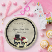 新郎新婦スカル結婚ズ ペーパープレート (パーティー)