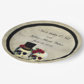 新郎新婦スカル結婚ズ ペーパープレート (アングル)