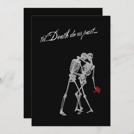 新郎新婦スケルトンゴシック結婚ズ 招待状 (正面/裏面)