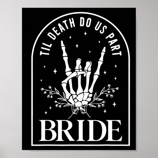 新郎新婦スケルトンロックハンド結婚カップルのハル ポスター (正面)