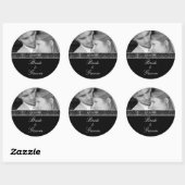 新郎新婦ステッカー白黒あなたの写真 ラウンドシール (シート)