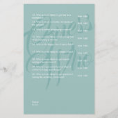 新郎新婦セージグリーン結婚のブライダルゲーム (裏面)