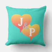 新郎新婦ターコイズコーラルリバーシブルピロー クッション (正面)