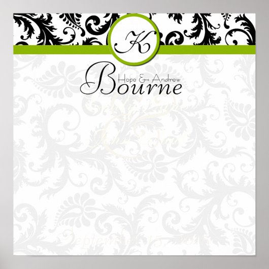 新郎新婦ダマスクスワールグリーン結婚ズのポスター ポスター (正面)