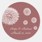 新郎新婦ダンデリオンステッカー ラウンドシール (正面)