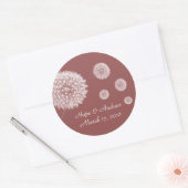 新郎新婦ダンデリオンステッカー ラウンドシール (封筒)