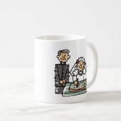 新郎新婦チャーチ結婚ー牧師の本 コーヒーマグカップ (正面右)