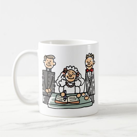 新郎新婦チャーチ結婚ー牧師の本 コーヒーマグカップ (左)