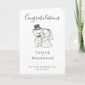 新郎新婦テディベアおめでとう結婚さん カード (正面)